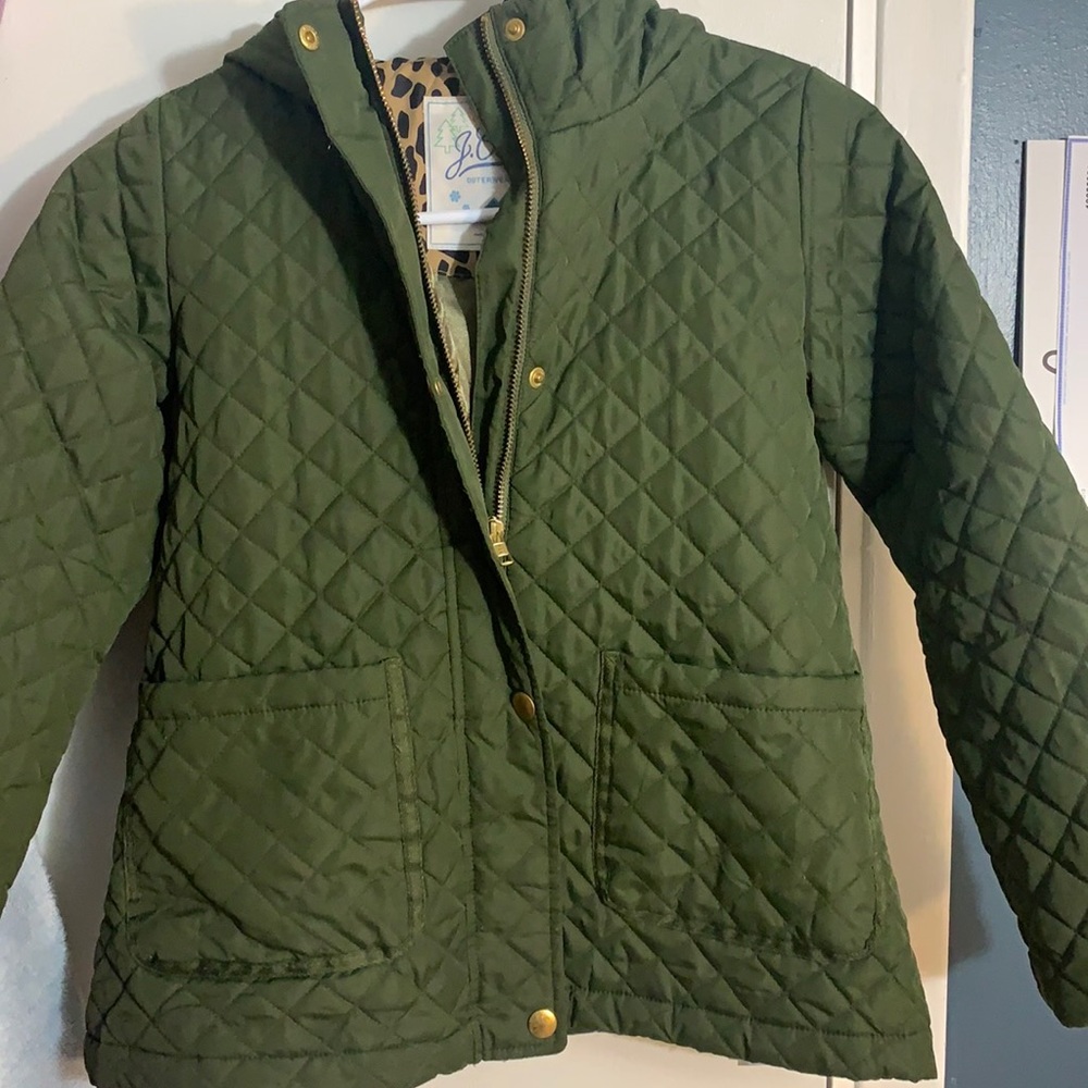 Girls JCrew Hunter green coat